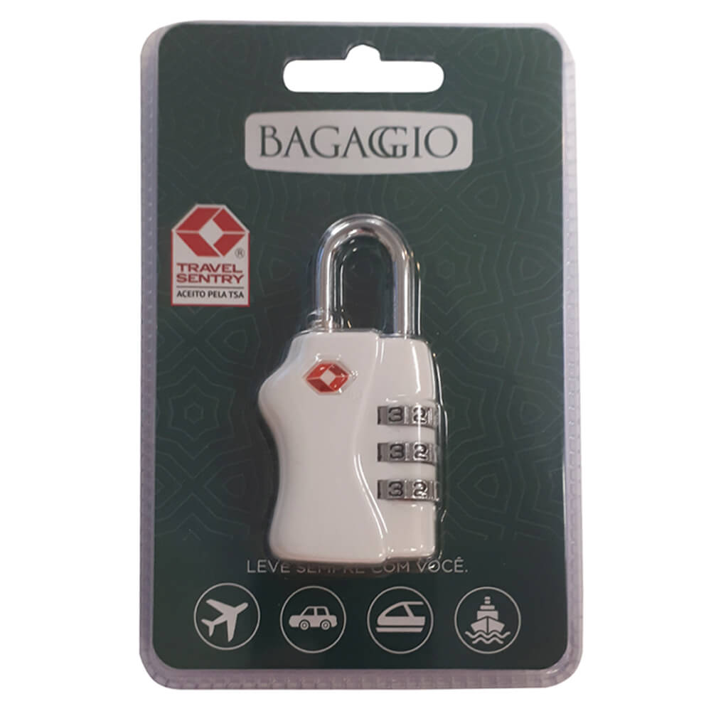 Cadeado para Mala TSA com Segredo 3 dígitos Branco | Bagaggio ...