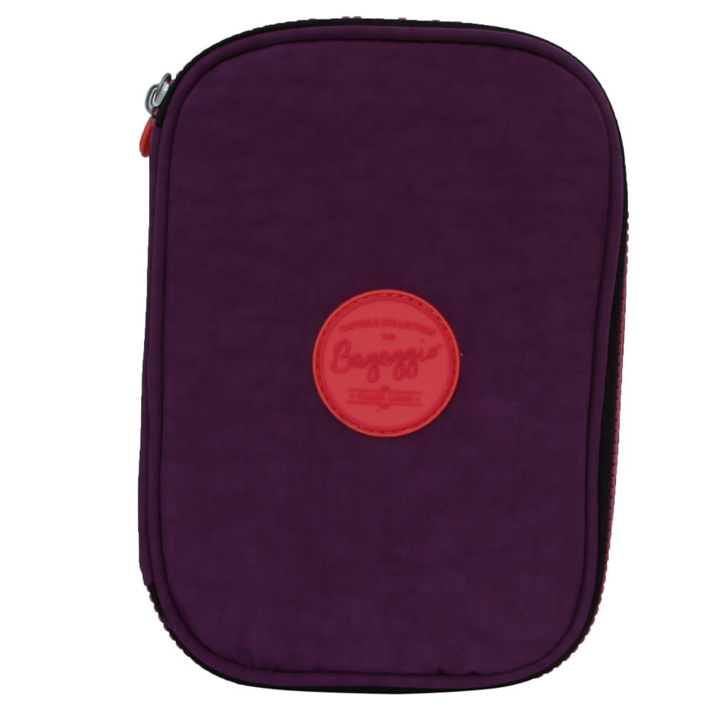 Estojo Escolar Feminino Crinkle Colorido Roxo