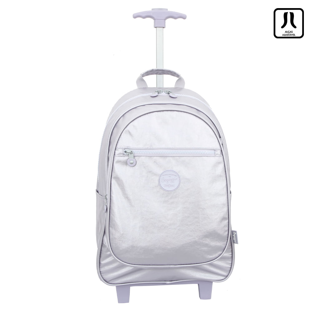 Mochila Masculina com Rodas Perolada Lilás