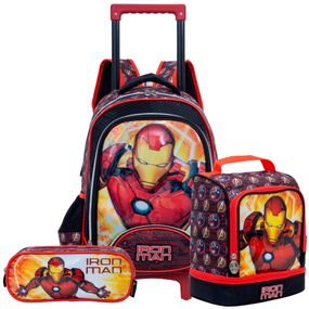 Kit Mochilete Homem de Ferro Preto
