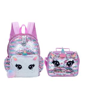 Kit Unicornio - Mochila e Lancheira Lilás