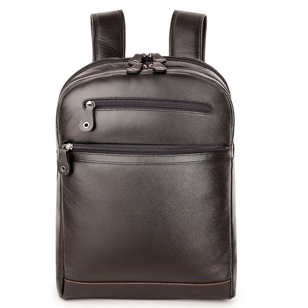 Mochila Masculina Executiva de Couro para Notebook Arpoador Caramelo ...
