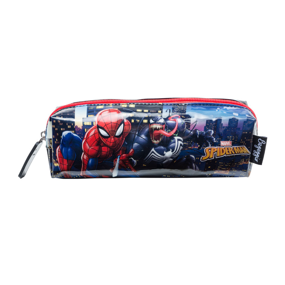 Estojo Escolar Masculino Homem Aranha e Venom Preto