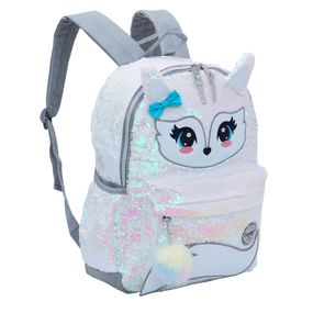 Mochila Escolar Feminina Raposa  Branca – foto 2