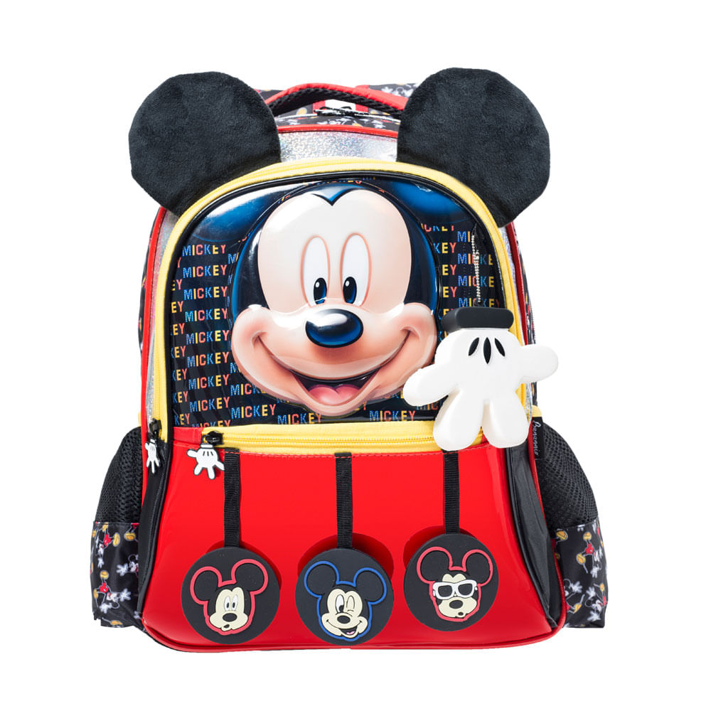 Mochila Escolar Masculina Disney Mickey Preta