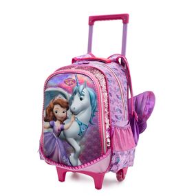 Mochila Escolar Feminina Disney Princesa Sofia com Rodinha Lilás – foto 2