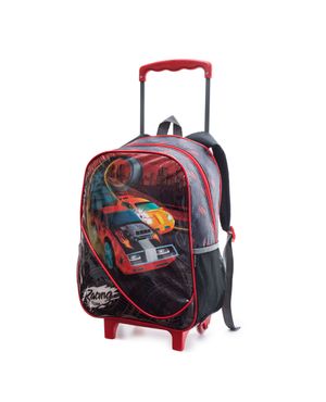 Mochila Escolar Masculina Racing Car com Rodinha Preta – foto 2