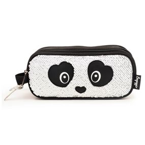 Estojo Escolar Feminino Panda Branco E Preto