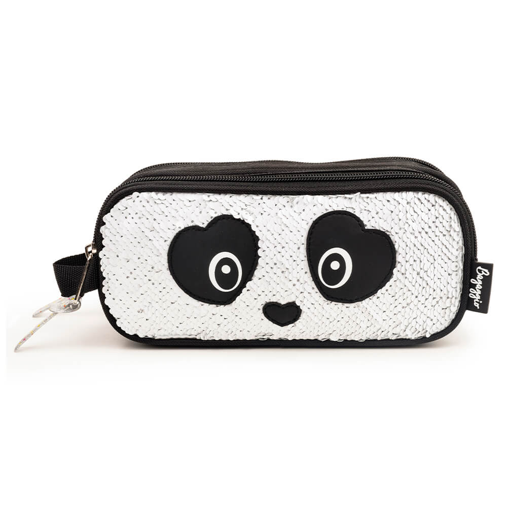 Estojo Escolar Feminino Panda Branco E Preto