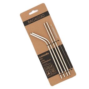 Kit de Canudos Inox + Escova Prata – foto 2