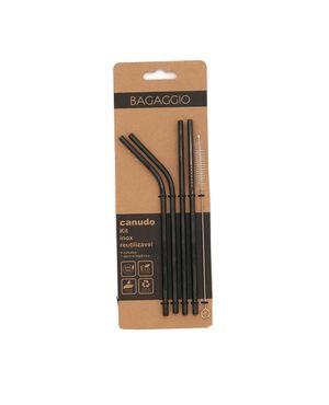 Kit de Canudos Inox + Escova Preto – foto 2