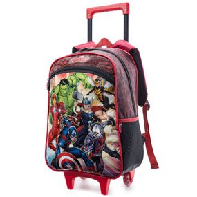 Mochila Escolar Masculina Vingadores com Rodinha Vermelha – foto 2