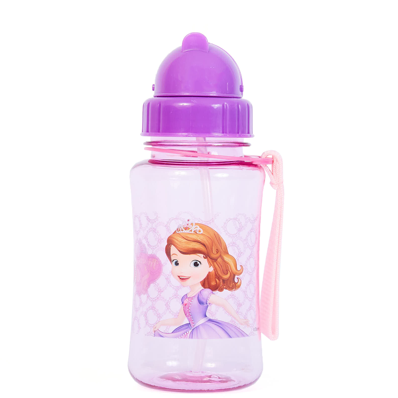 Garrafa Escolar 350ml Princesinha Sofia com Canudo Lilás