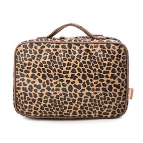 Nécessaire Viagem Feminina Animal Print II Grande Marrom