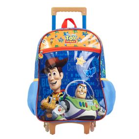 Mochila Escolar Masculina Disney Toy Story com Rodinha Azul Escura