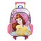 Mochila Infantil Feminina Disney Bela com Rodinha Rosa