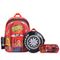 Kit Premium Mochila Disney Carros com Lancheira Rodas e Estojo Vermelho