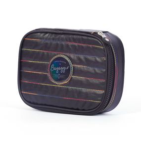 Estojo Escolar Feminino Perolado Rainbow Preto – foto 2