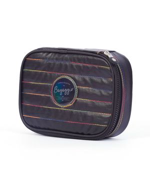 Estojo Escolar Feminino Perolado Rainbow Preto – foto 2
