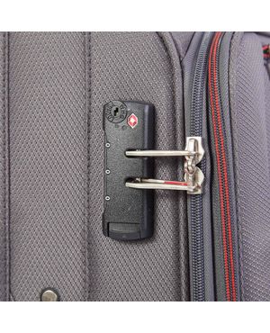 Mala Média 23 kg Poliéster 4 Rodas Zíper Safebag Bagaggio Nice Cinza – foto 3