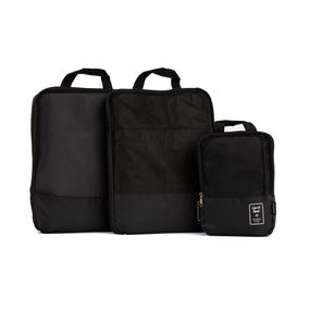 Kit Organizador de Mala 3 Peças Preto