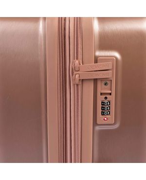 Mala Grande 32 kg Policarbonato 4 Rodas Zíper Antifurto Bagaggio Croácia Rosé – foto 4