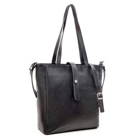 Bolsa de Ombro Feminina de Couro Gávea Grande Preta – foto 2