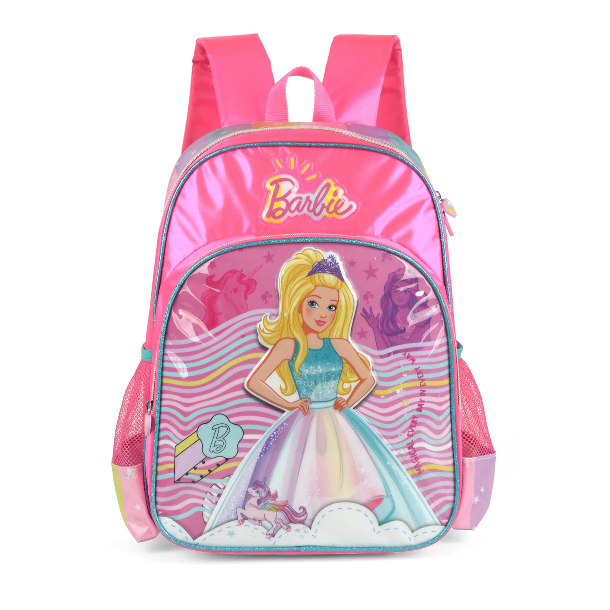 Mochila Escolar Feminina Premium Barbie Rosa