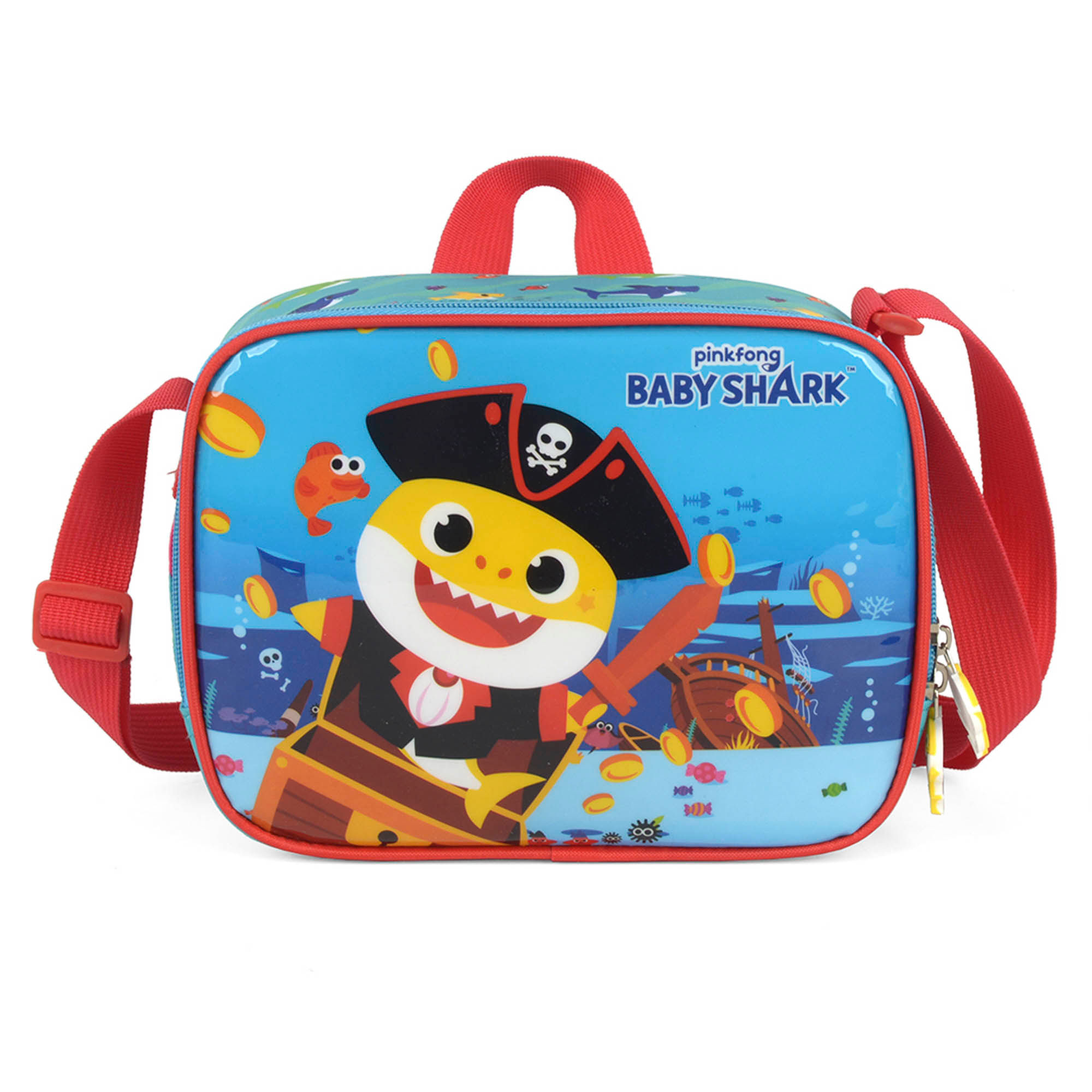 Lancheira Infantil Pré Escolar Baby Shark  22K LX Vermelha