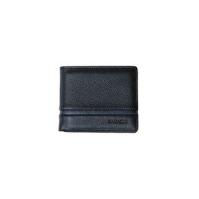 Carteira Masculina de Couro com porta cartão e Porta Documento Preta E Azul