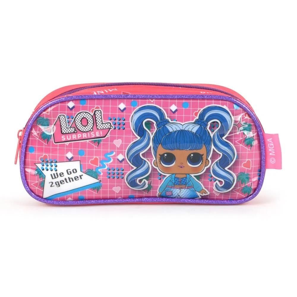 Estojo Escolar Feminino LOL Surprise Rosa