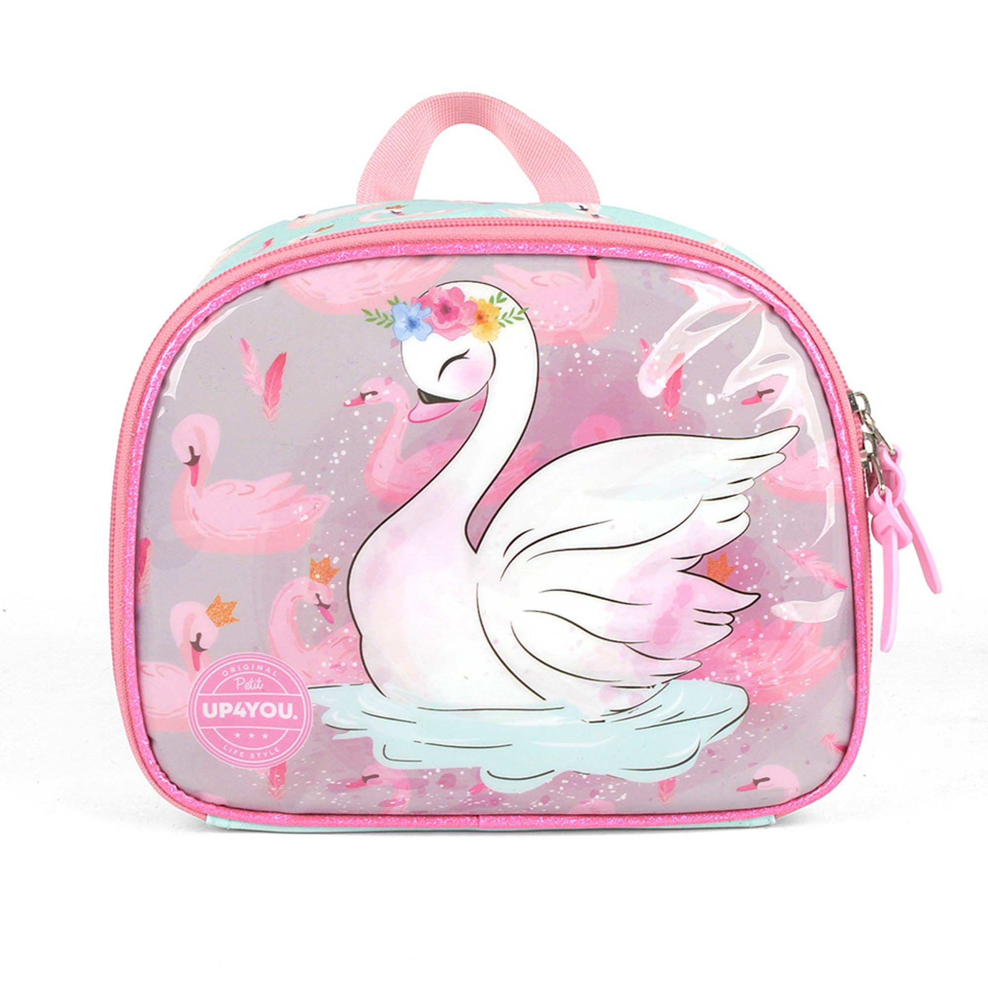 Lancheira Infantil Feminina Térmica Cisne