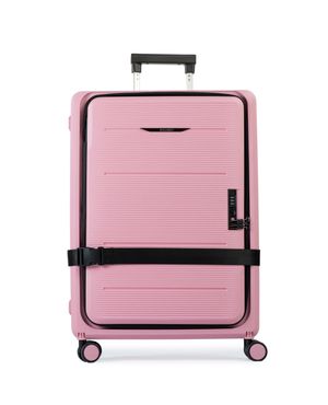 Mala Média 23 kg Polipropileno 8 Rodas Dobrável  Slim Rosa – foto 2