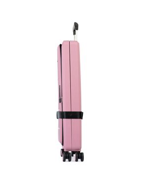 Mala Média 23 kg Polipropileno 8 Rodas Dobrável  Slim Rosa – foto 4