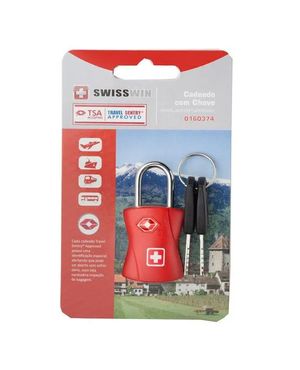 Cadeado para Mala TSA com Chave SwissOne Vermelho – foto 3