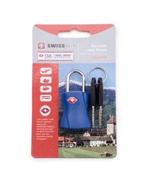 Cadeado para Mala TSA com Chave SwissOne Azul – foto 3