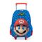 Mochila Escolar Masculina de Rodinhas Mario Premium Azul