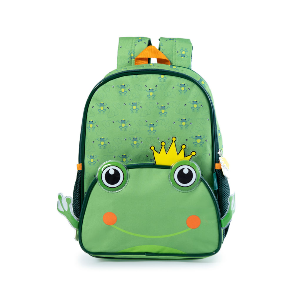 Mochila Pets Sapo Infantil Pré Escolar Verde