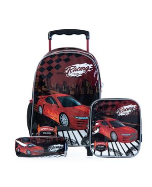 Mochila Escolar Masculina de Rodinhas Racing Car – foto 9