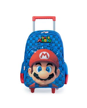 Kit Mochila Escolar Masculina de Rodinhas Super Mario com Lancheira e Estojo Premium Azul – foto 2