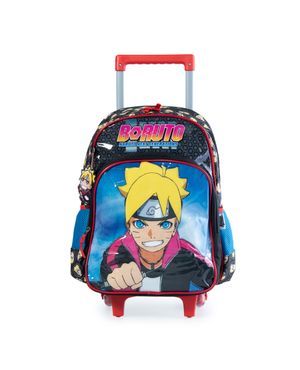 Kit Mochila Escolar Masculina de Rodinhas Boruto com Lancheira e Estojo Premium Preto – foto 2