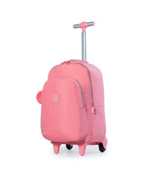 Mochila Escolar Feminina de Rodinhas Pop Fun Rosa Claro – foto 2