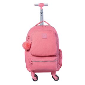 Mochila Escolar Feminina de 4 Rodinhas Pop Fun II Rosa Claro – foto 2