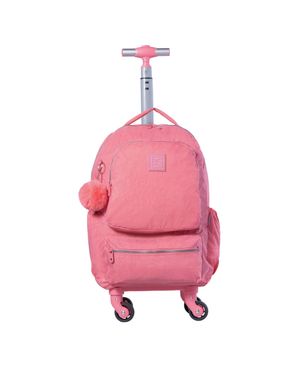 Mochila Escolar Feminina de 4 Rodinhas Pop Fun II Rosa Claro – foto 2