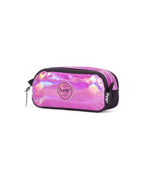 Estojo Escolar Feminino Duplo Holografico Rosa – foto 2