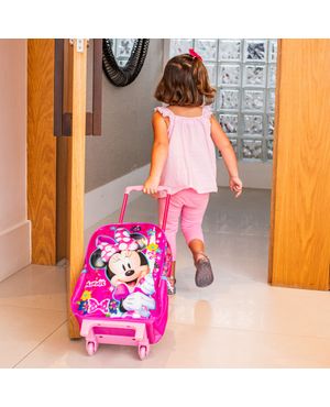 Mochila Escolar Feminina Minnie de Rodinhas Rosa – foto 12