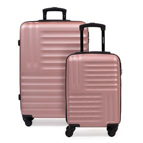 Conjunto com 2 Malas Abs 4 Rodas  PP e M  Quebec Rosé