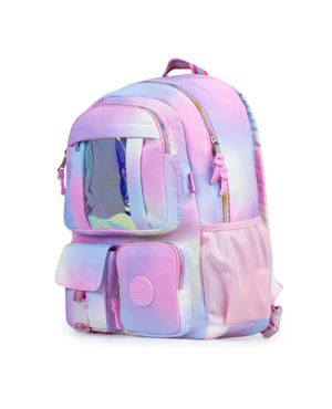 Mochila Escolar Feminina Prisma Arco-íris Rosa – foto 2