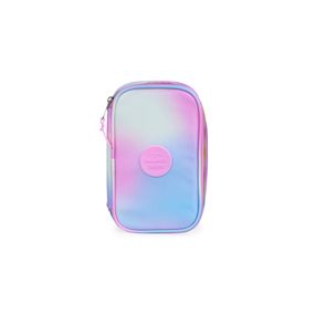 Estojo Escolar Feminino Prisma Arco-íris Rosa