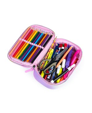 Estojo Escolar Feminino Prisma Arco-íris Rosa – foto 5